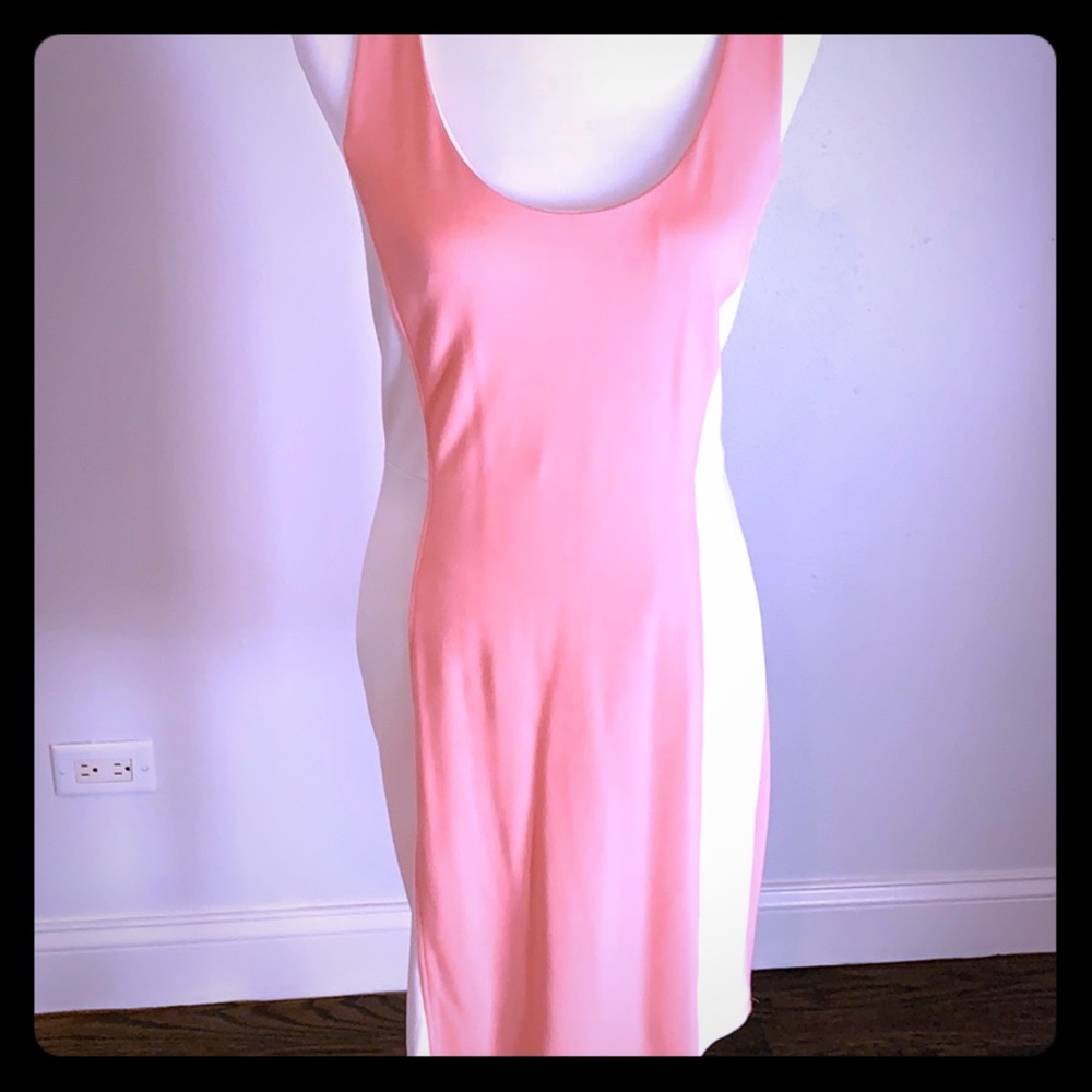 Pink and white dress